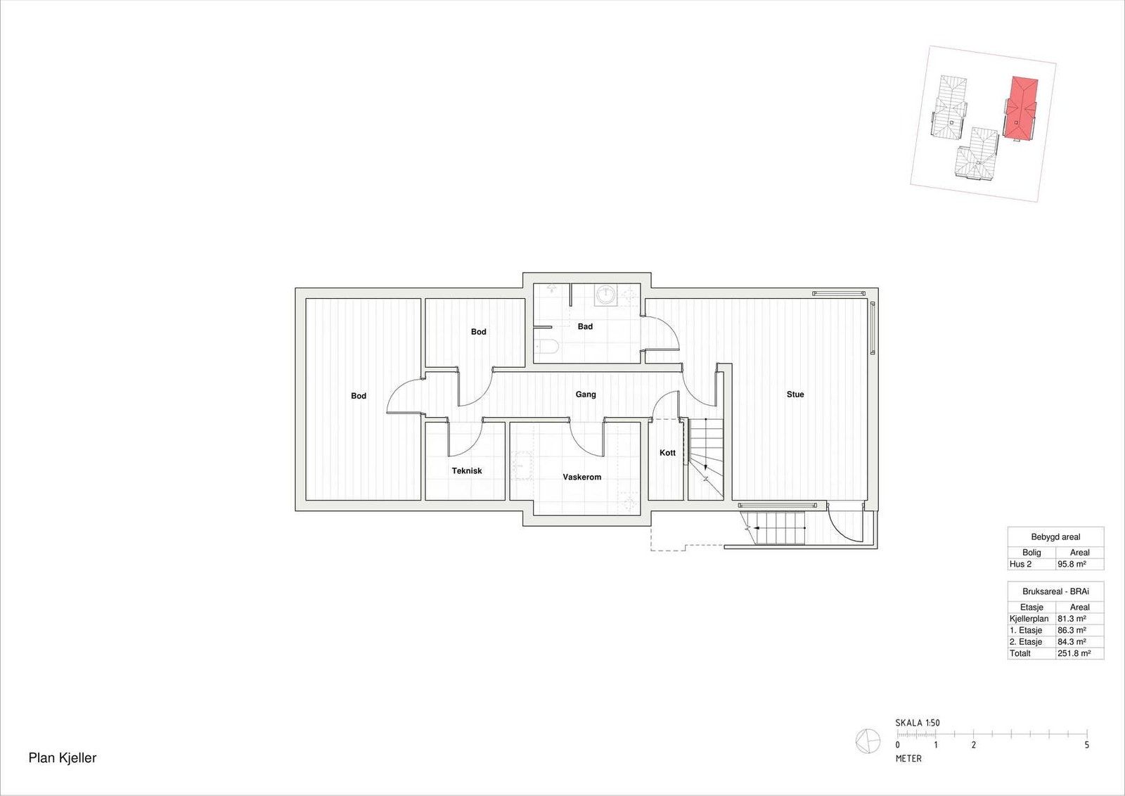 Plan kjelleretasje Galleribilde