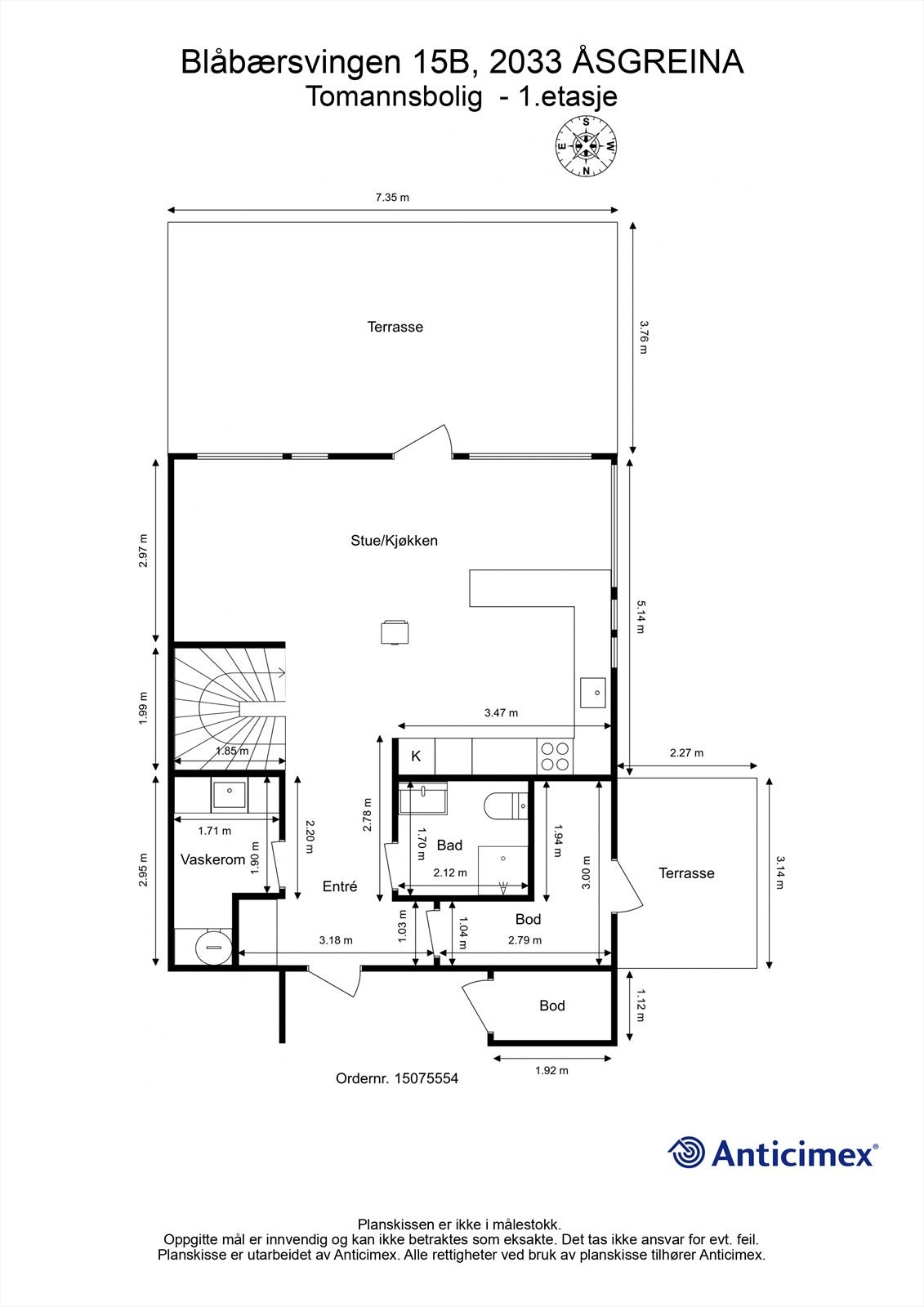 Plantegning 1.etasje Galleribilde