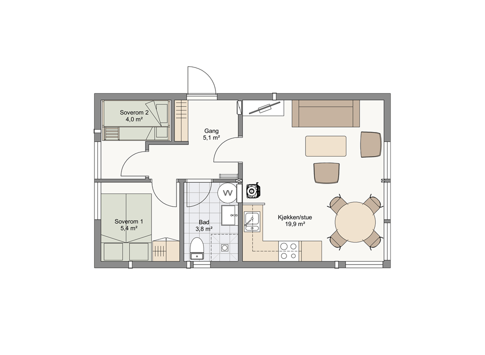 Planløsning 1. etasje Galleribilde