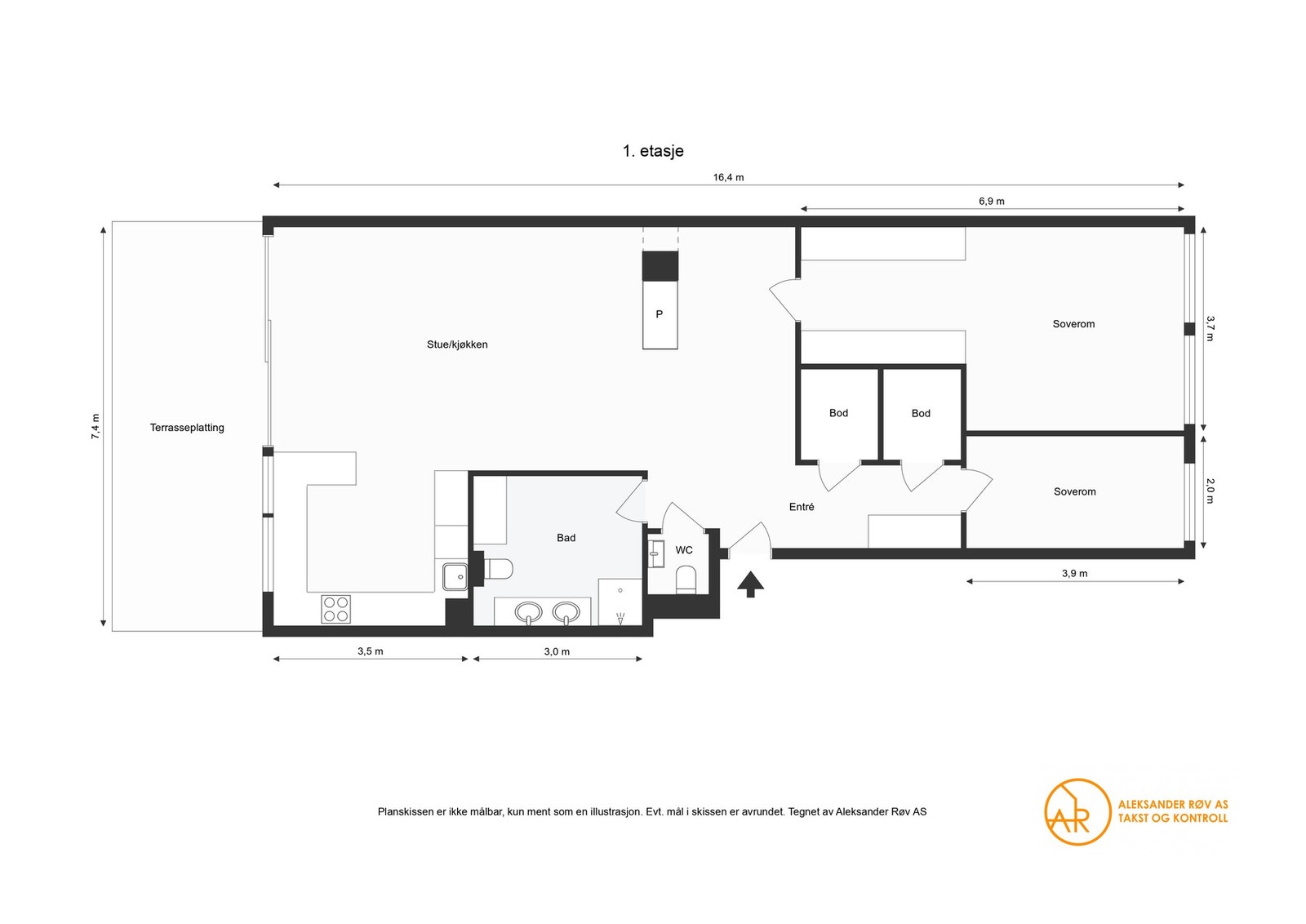 Plantegning 1. etg Galleribilde