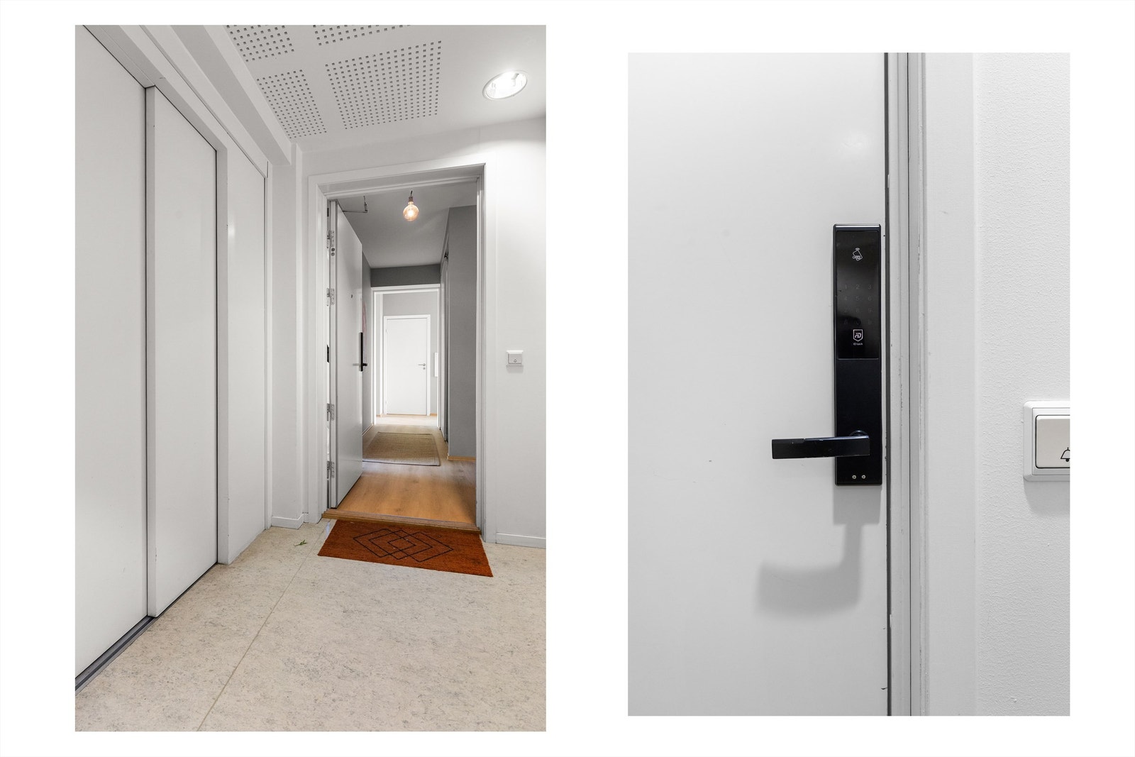 Leiligheten ligger i 6. etasje med heisadkomst, og har entrédør med elektronisk kodelås. Galleribilde