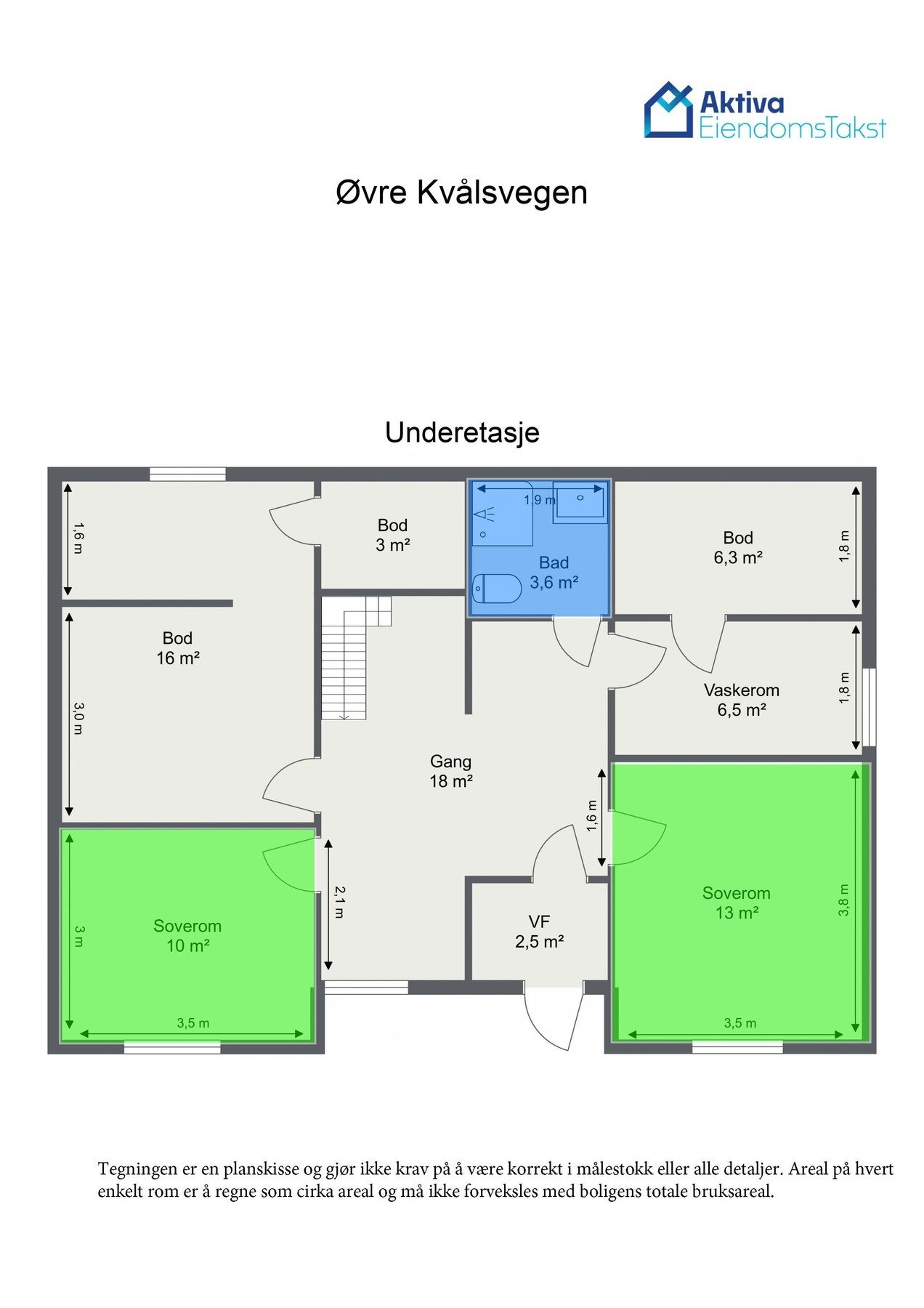 Planskisse underetasje. Galleribilde