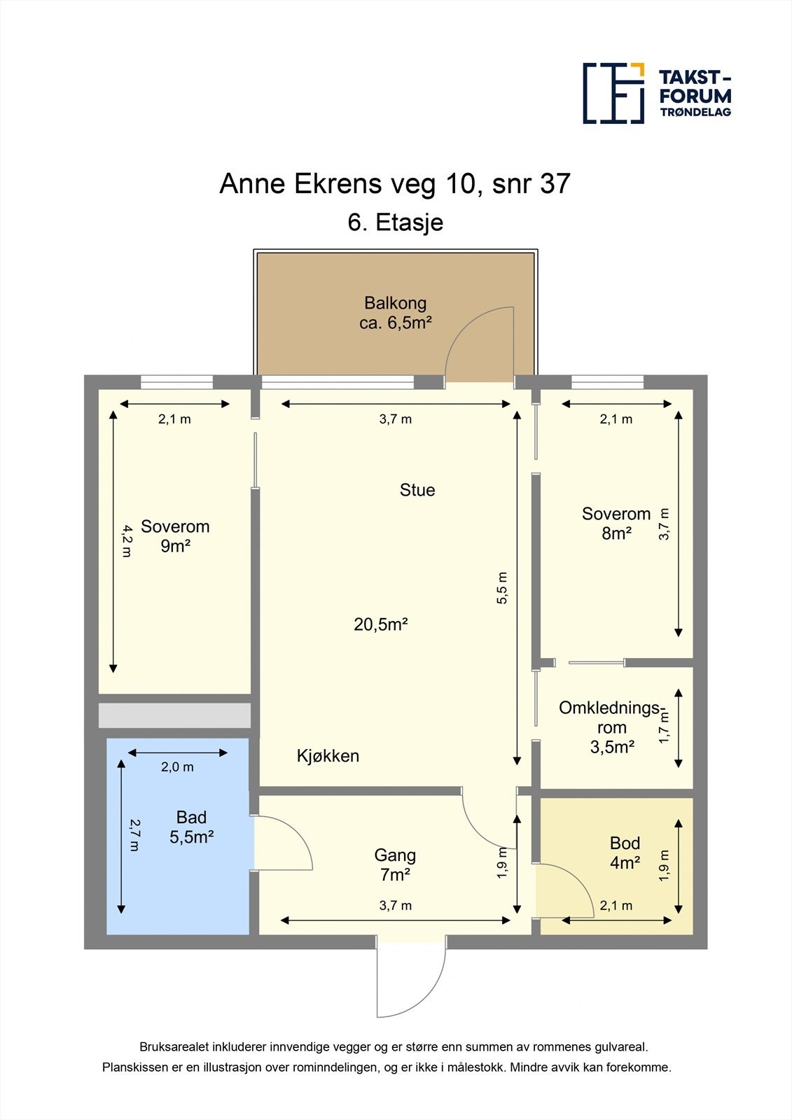 Planskisse 6.etasje Galleribilde