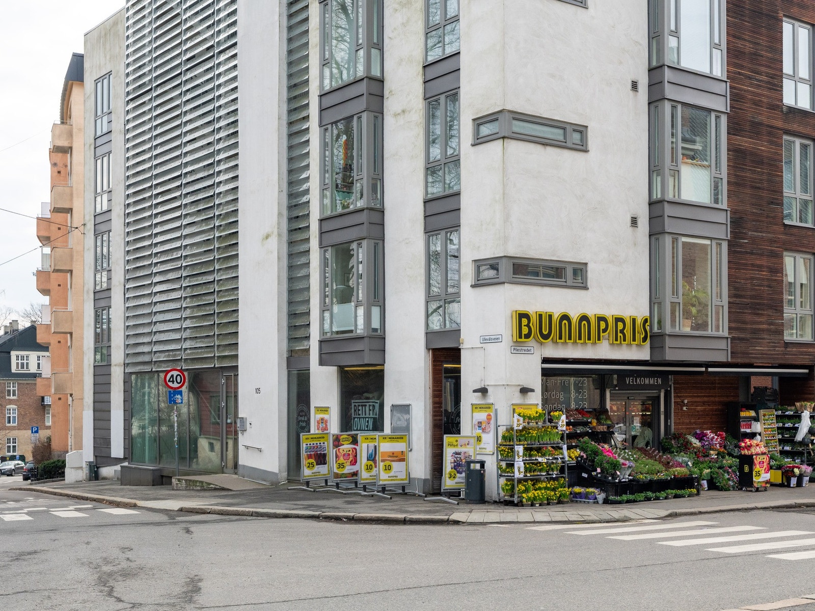 Bunnpris er litt lengre ned gata. Galleribilde