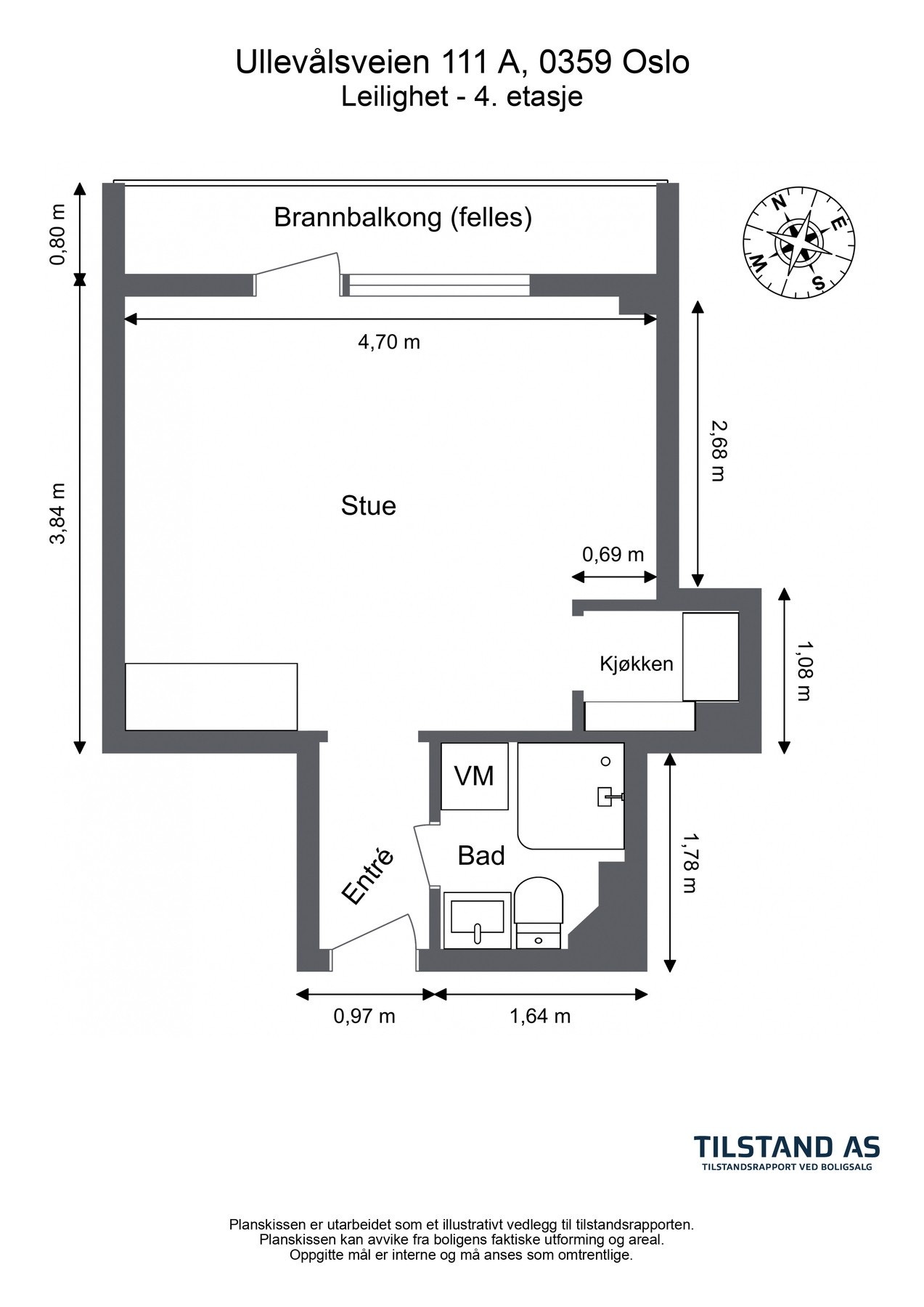 Leiligheten disponerer en kjellerbod på 3,75 kvm. Galleribilde
