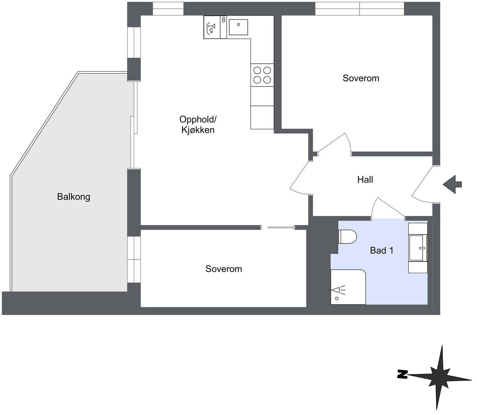 Vi begynner med plantegningen for å orientere oss litt. Galleribilde