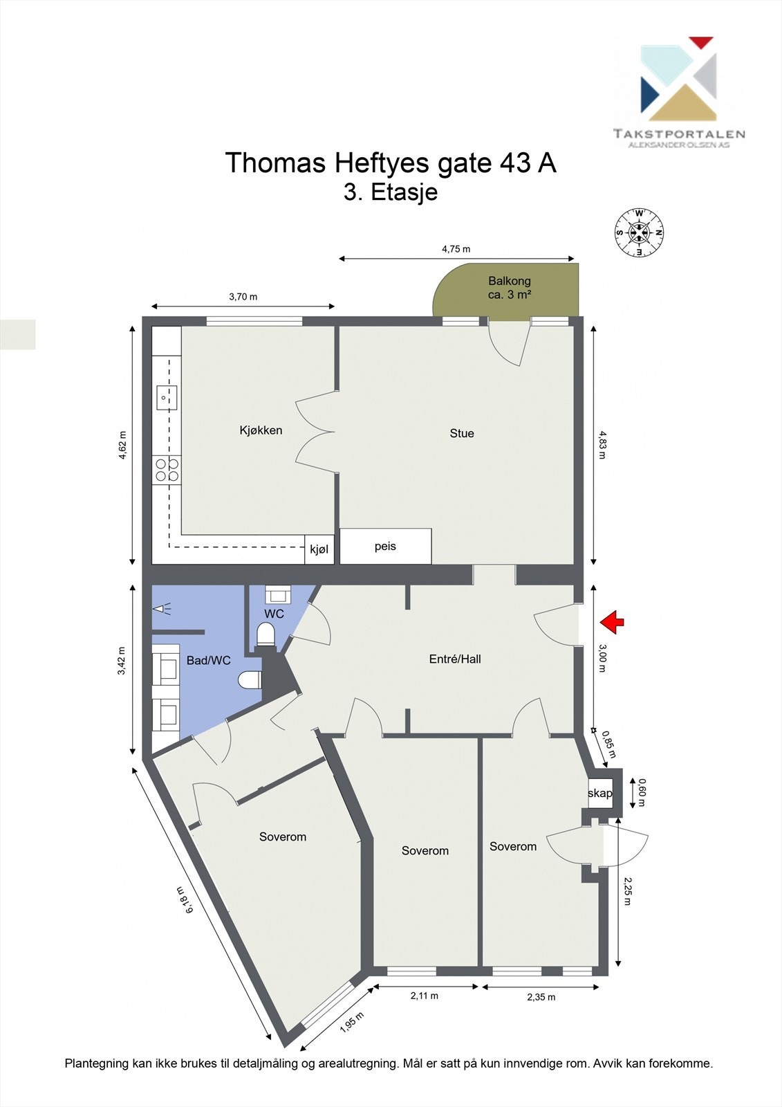 Plantegning m/vegg Galleribilde