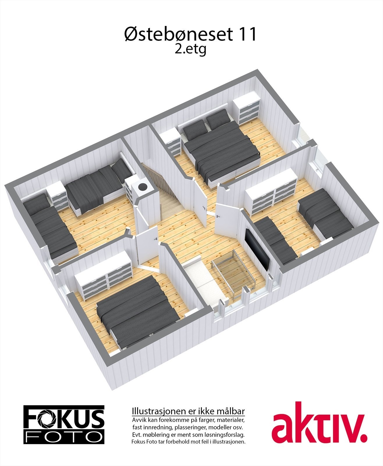 Plantegning 2 etasje 3D Galleribilde