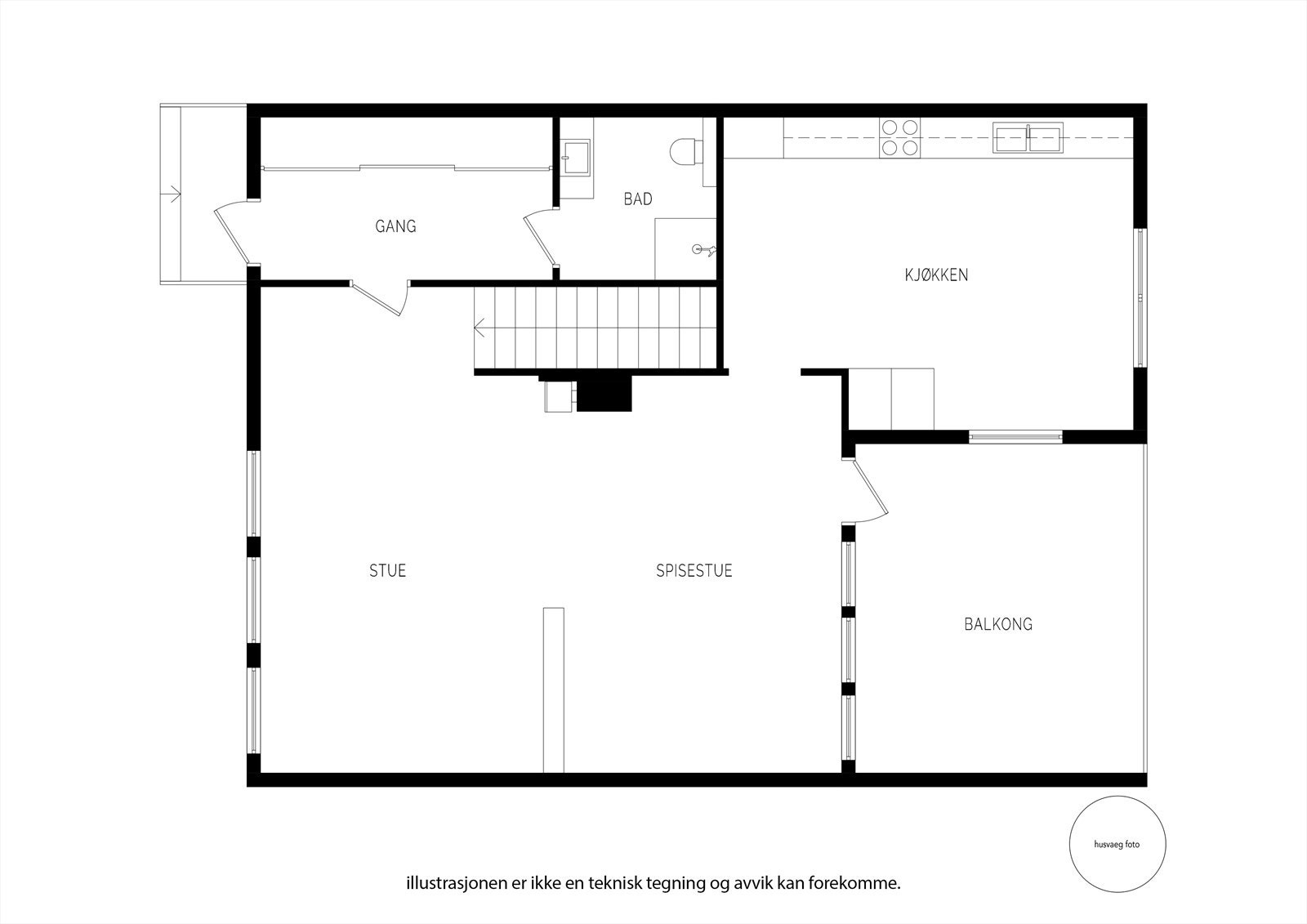 Plantegning 1. etasje Galleribilde