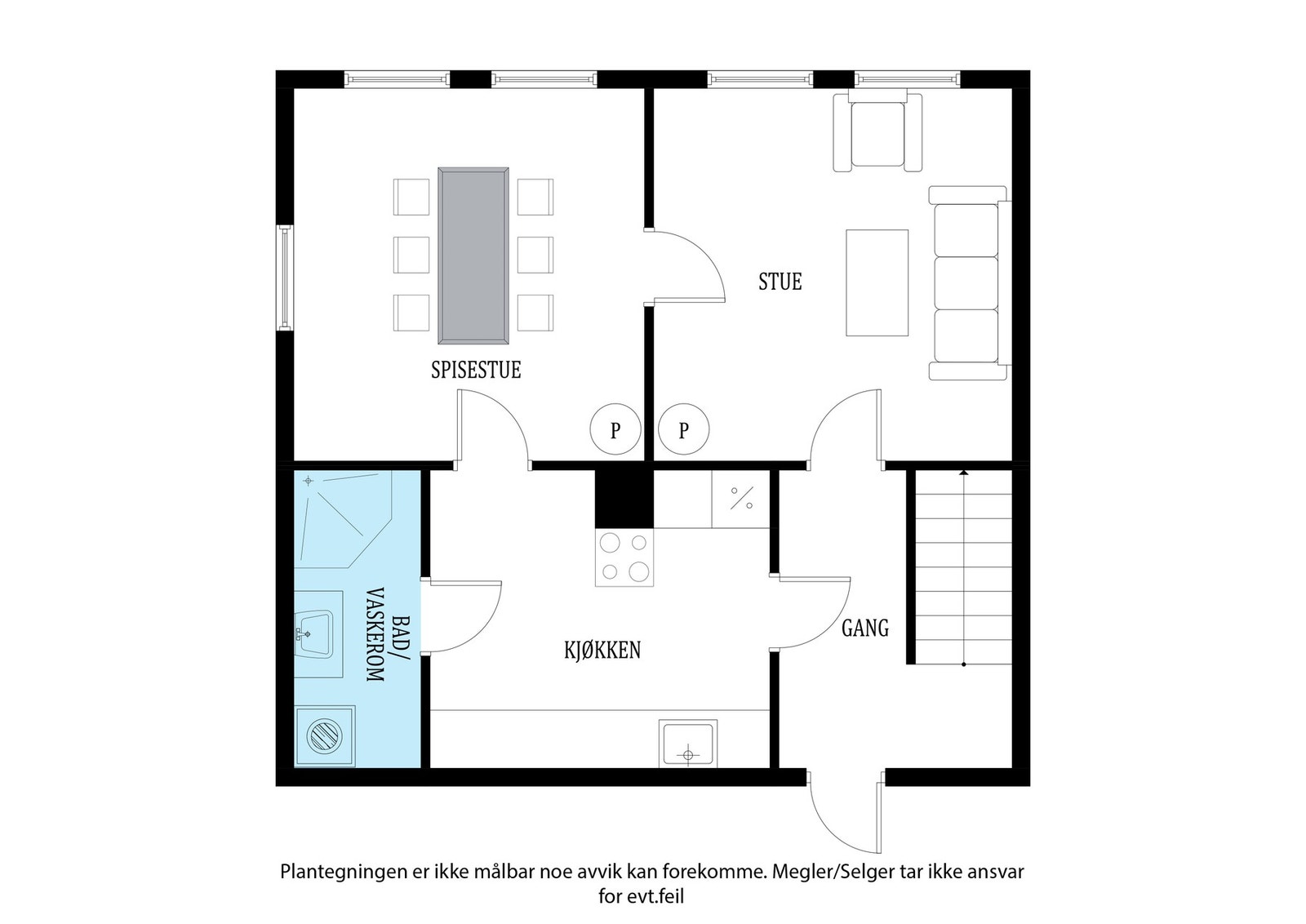 Planskisse 1. etasje. Galleribilde