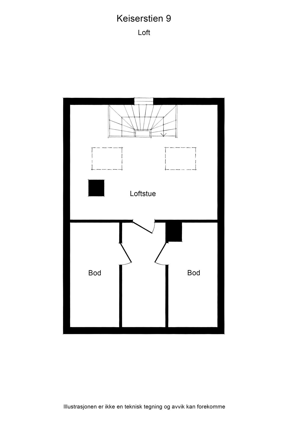 Plantegning loft. Galleribilde