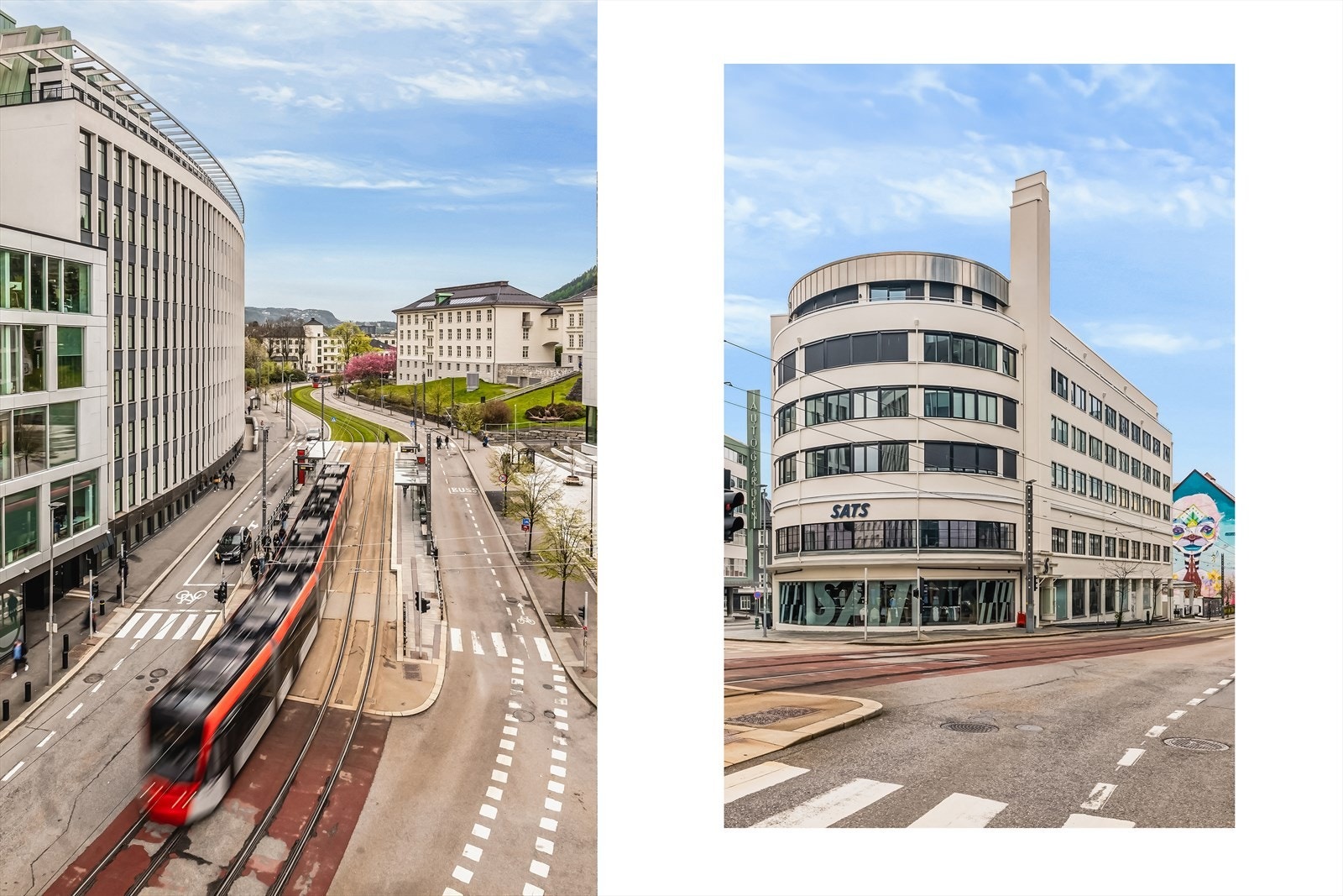 Kollektivmulighetene i Bergen sentrum er meget gode med bybane som tar deg hele veien til flyplassen, flere busstopp og Bergen stasjon med tog. Galleribilde