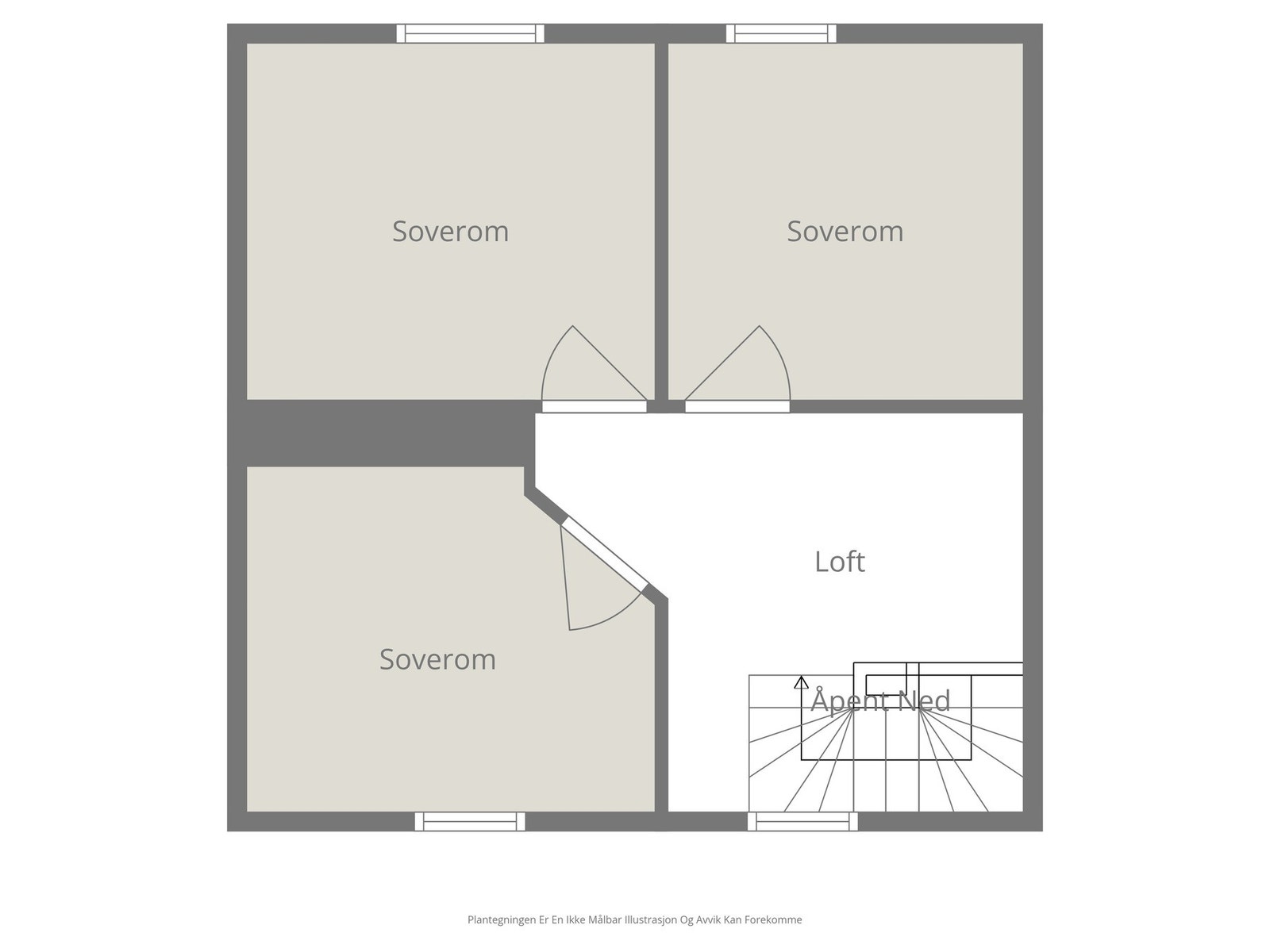 Plantegning loftsetasje. Galleribilde