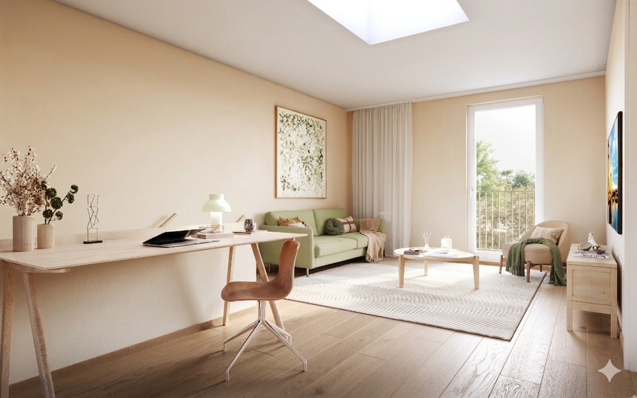 Loftstuen er fleksibel og kan også deles til et ekstra soverom. Takvinduet gir rikelig med dagslys til rommet. Galleribilde