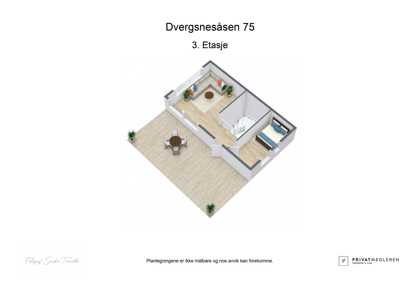 Dagens planløsning i 3. etasje. Galleribilde