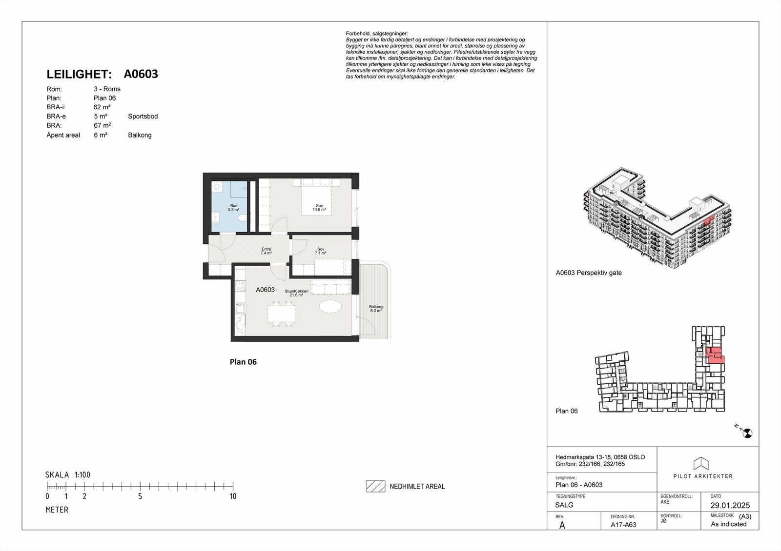 Plantegning leilighet A0603 Galleribilde