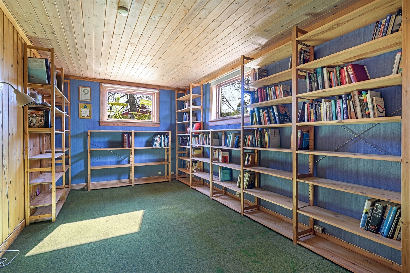 Et eget bibliotek gir en rolig sone for lesing og studier. Galleribilde