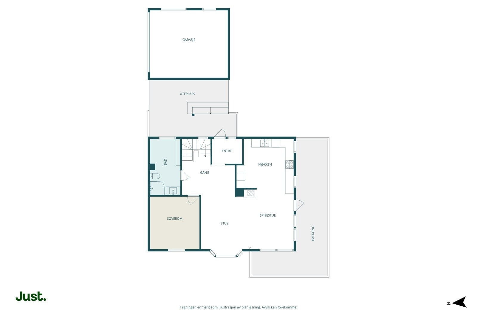 Planskisse hovedetasje.