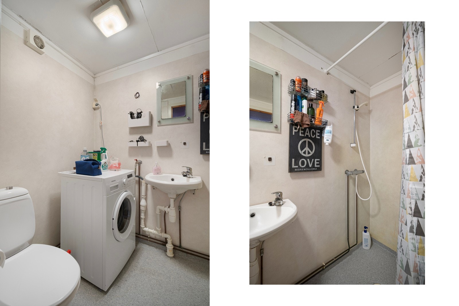 Bad i garasjekjeller.