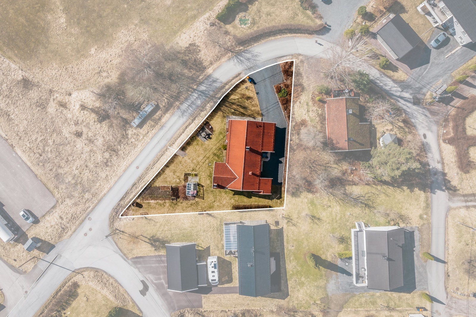 Omtrentlig omriss av tomten. Galleribilde