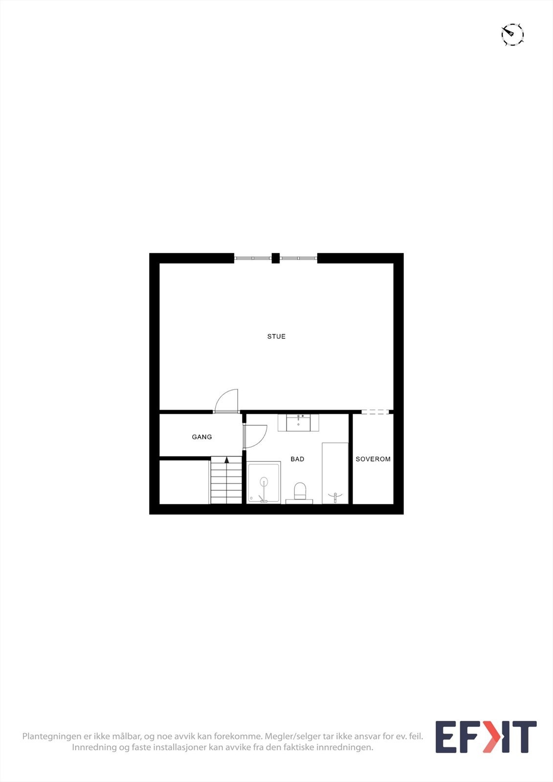 Øvre etasje er innredet med en hyggelig loftstue og et bad. Galleribilde