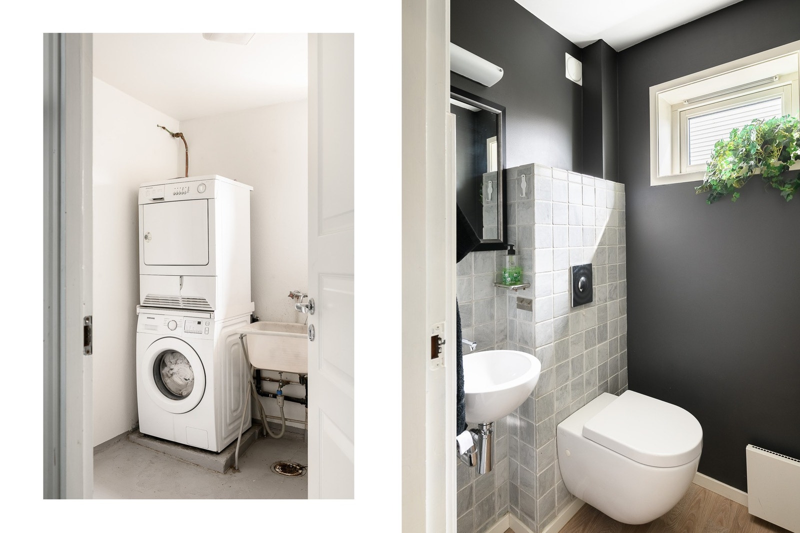 I underetasjen er det et pent, separat wc-rom og et separat vaskerom. Galleribilde