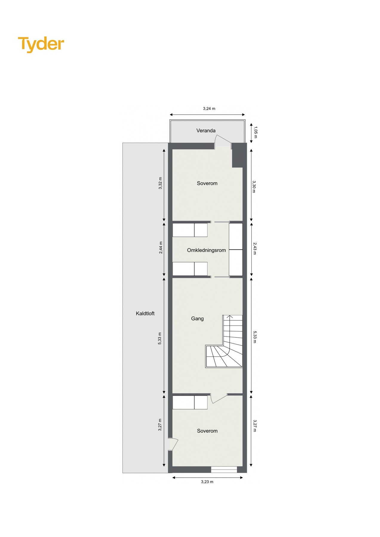 Plantegning - loftsetasje. Galleribilde