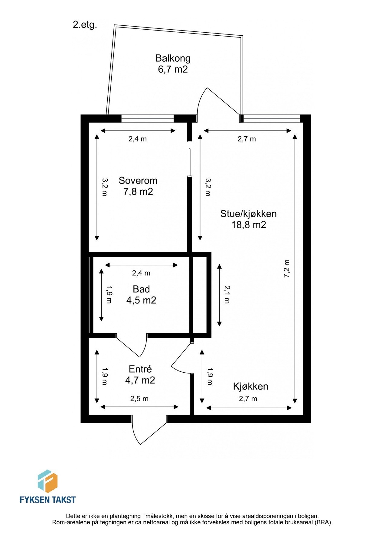 Målsatt planskisse. Galleribilde
