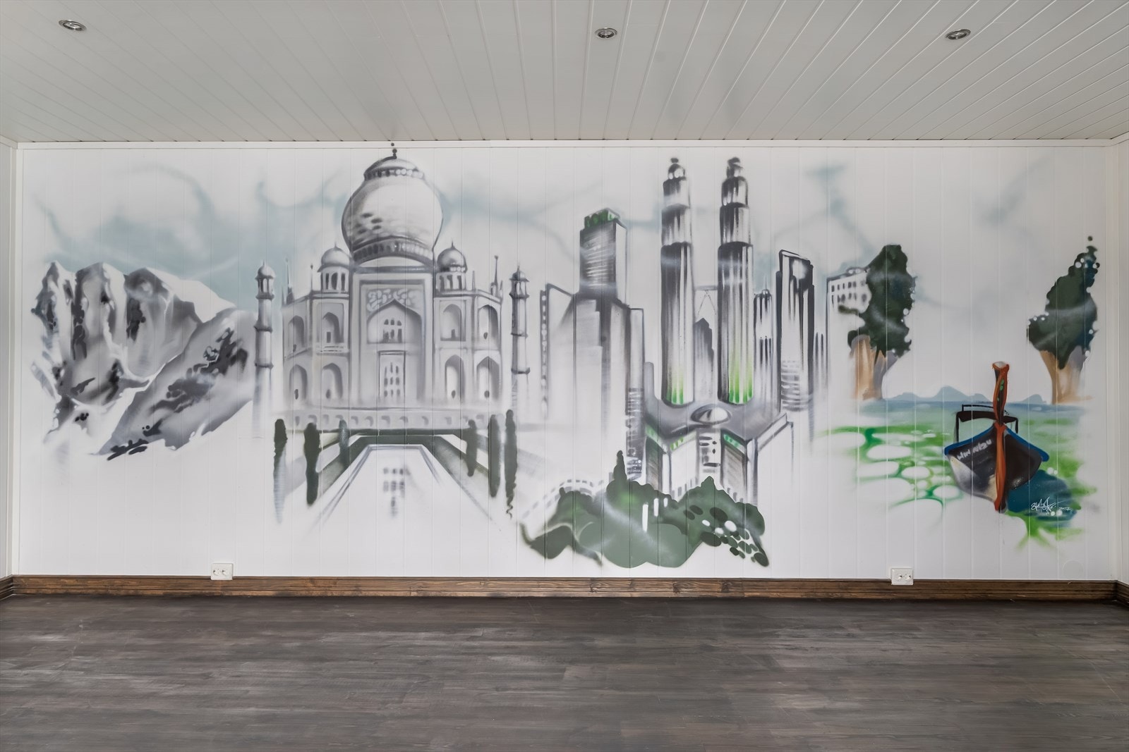 Grafittikunst utformet av kunstneren Kim Stokke. Galleribilde