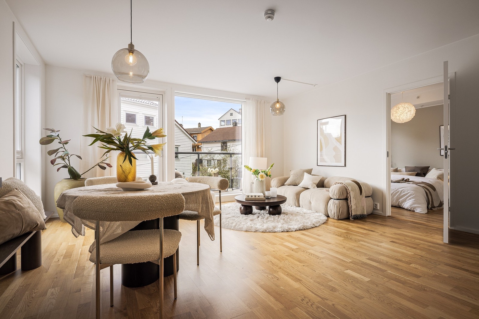 Det er vannbåren gulvvarme i stuen Galleribilde