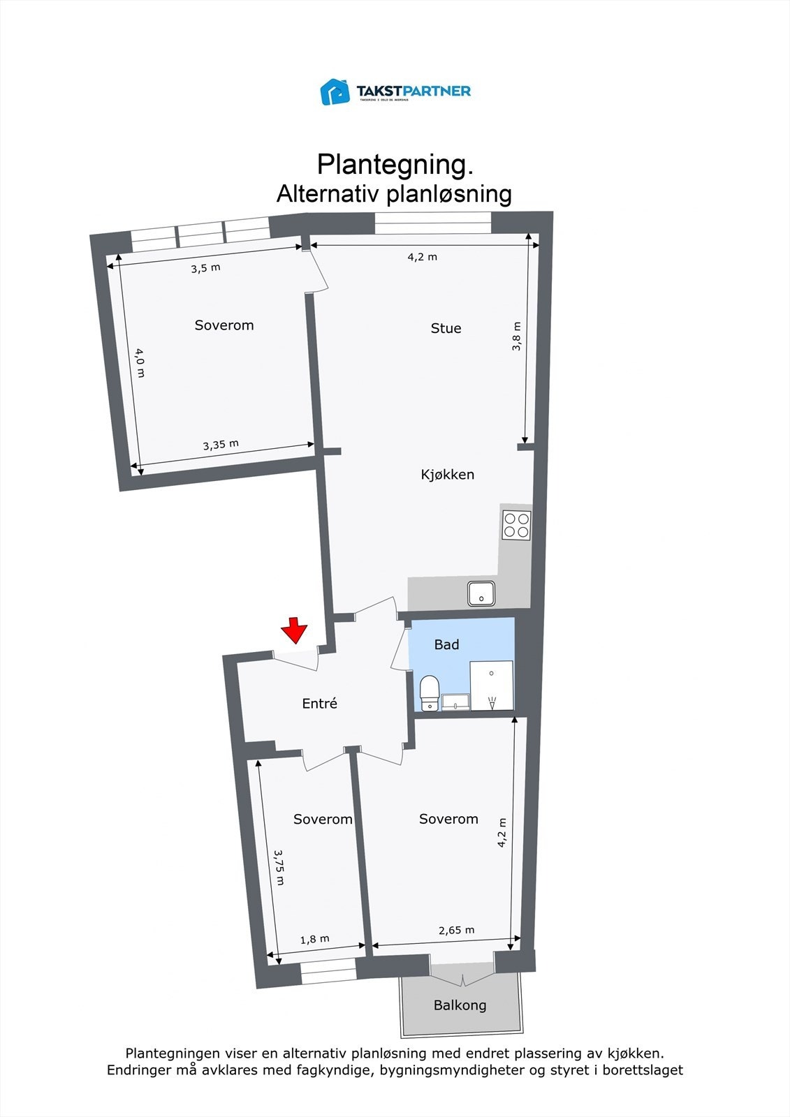 Alternativ plantegning Galleribilde