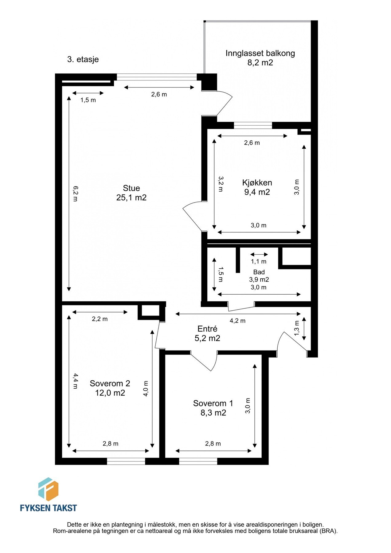 Målsatt planskisse. Galleribilde