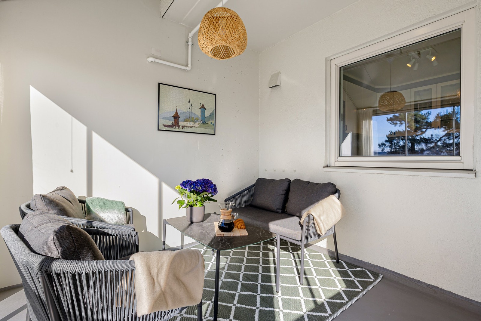 Balkongen har stor bruksverdi, sommer som vinter. Galleribilde