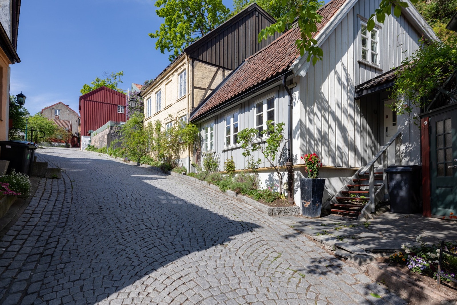 Nærområdet med Telthusbakken er kjent for sine vakre trehus på rekke og rad. Galleribilde