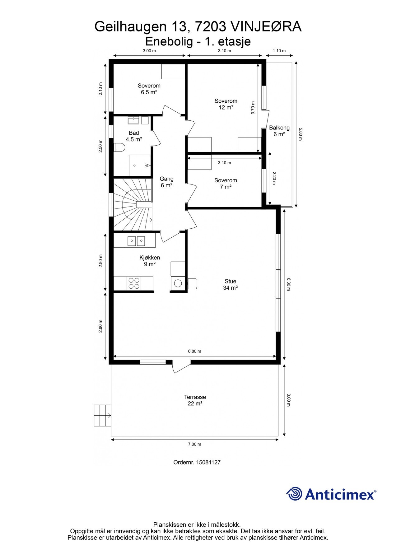 Plantegning 1. etasje Galleribilde