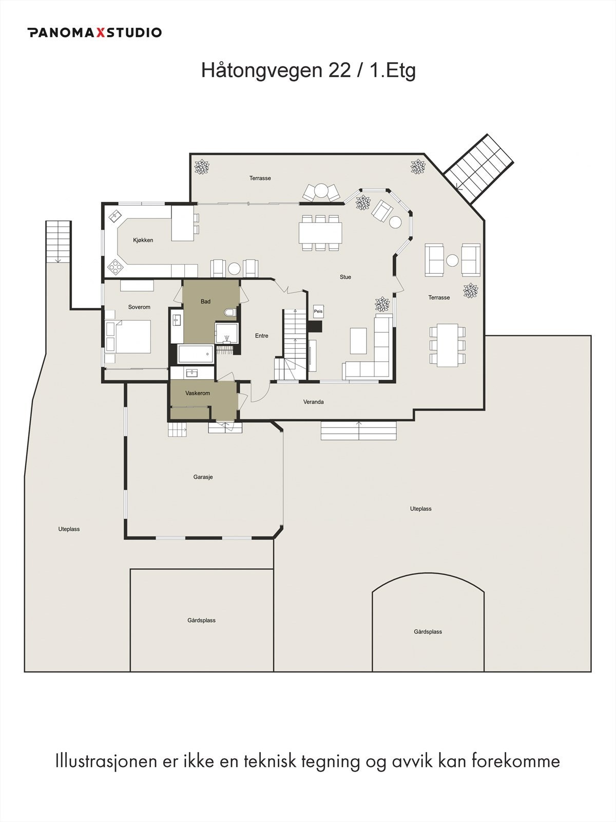 Planløsning 1. etasje Galleribilde