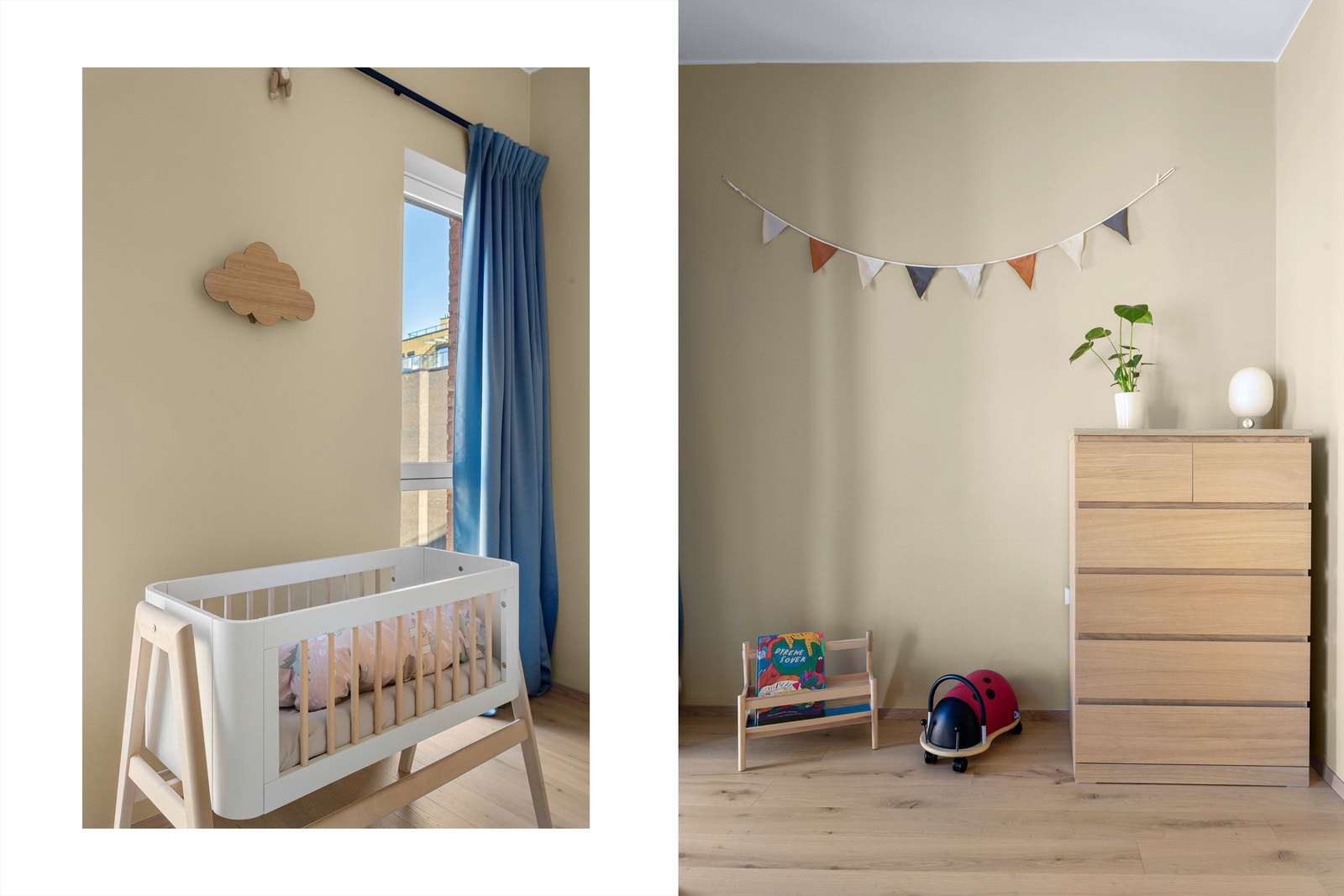 God plass til både seng, skrivebord og garderobeskap. Galleribilde