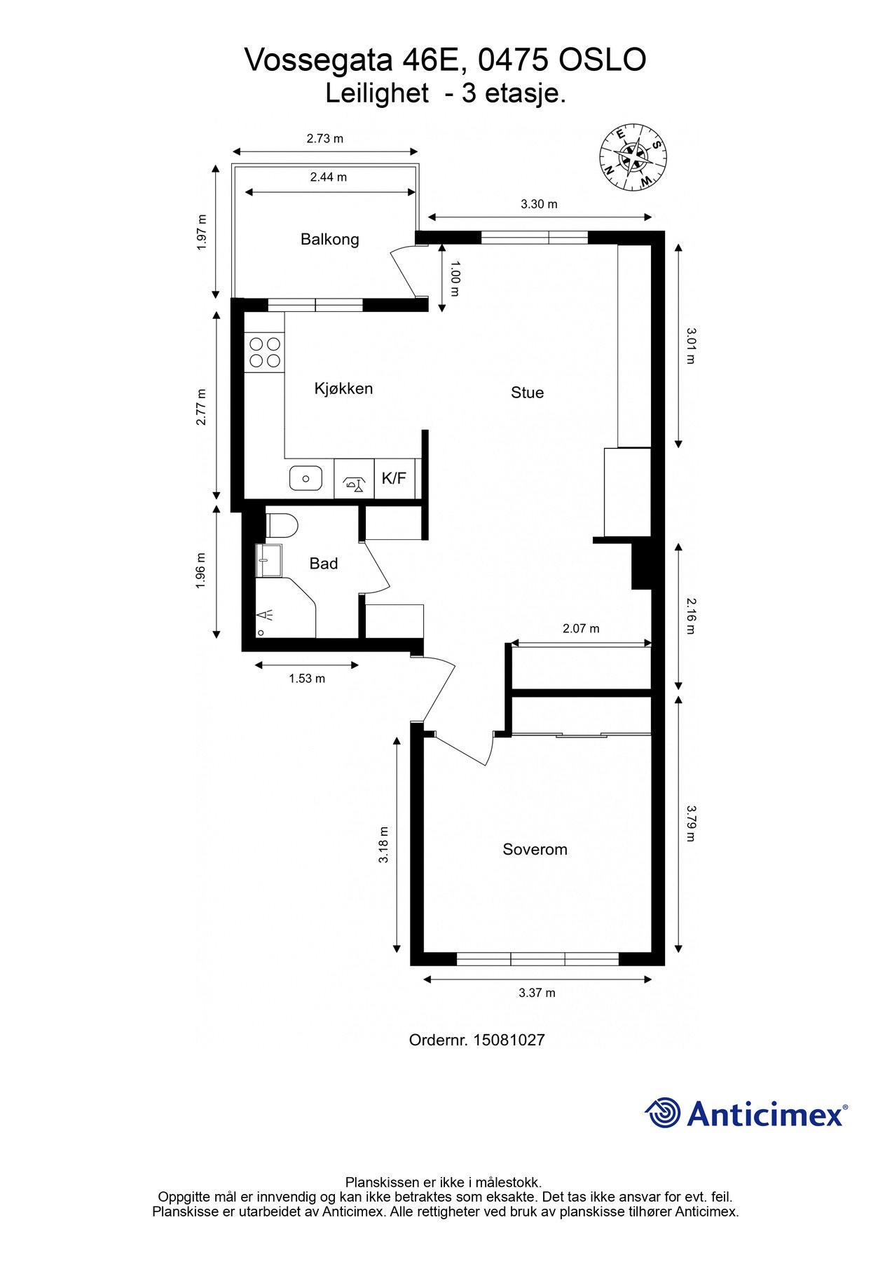 Leiligheten har en praktisk planløsning med luftige, store og gode rom. I tillegg til innvendige arealer disponeres det tre boder (to i kjeller og én på loft). Galleribilde