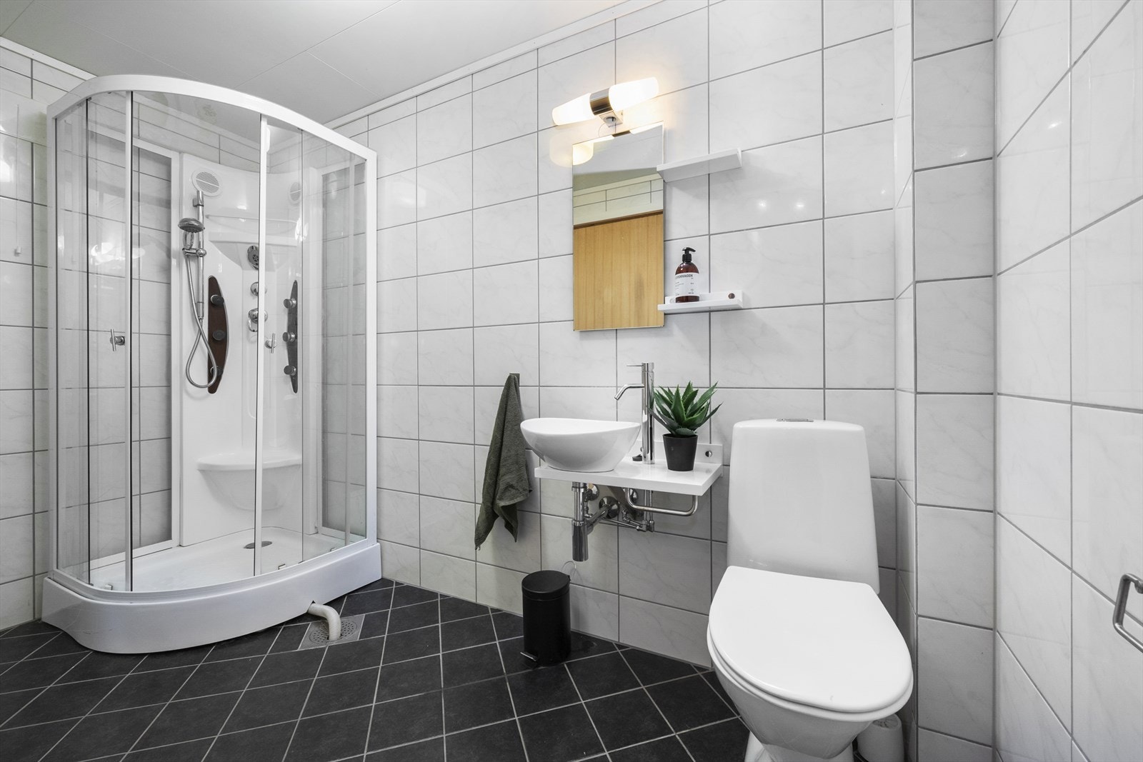 Badet i underetasjen vart oppgradert i 2010 og har golvvarme. Galleribilde