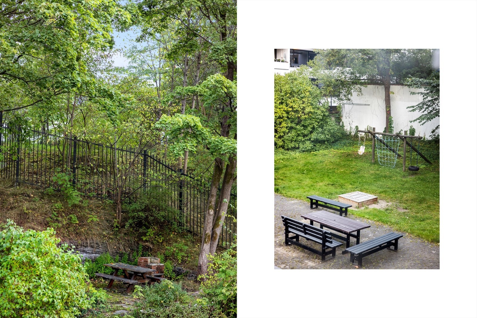 Sameiets frodige uteområder - bestående av lekeområde, grillområde osv. Galleribilde
