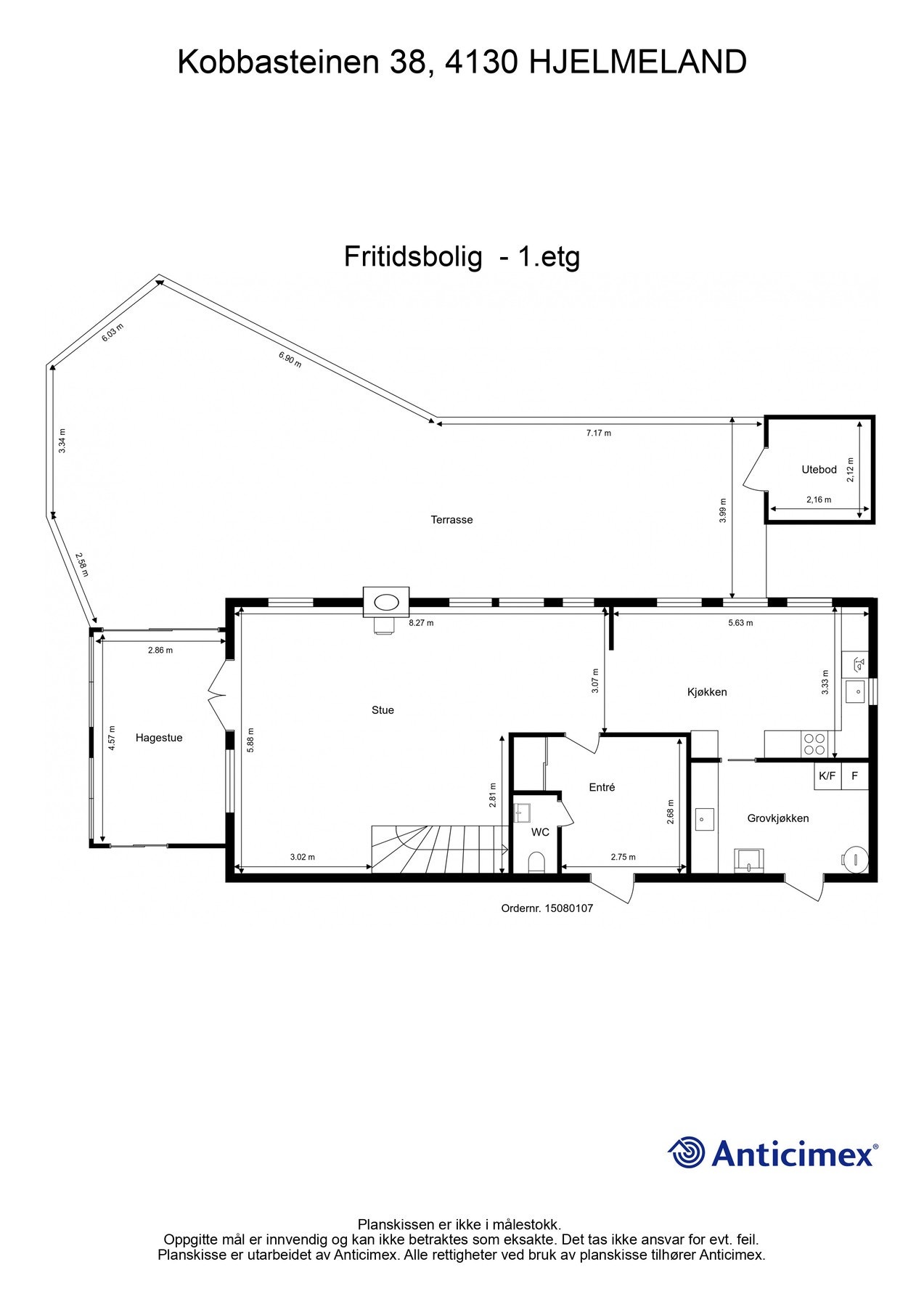 Plantegning 1. etg. Kan avvike fra de faktiske forhold Galleribilde