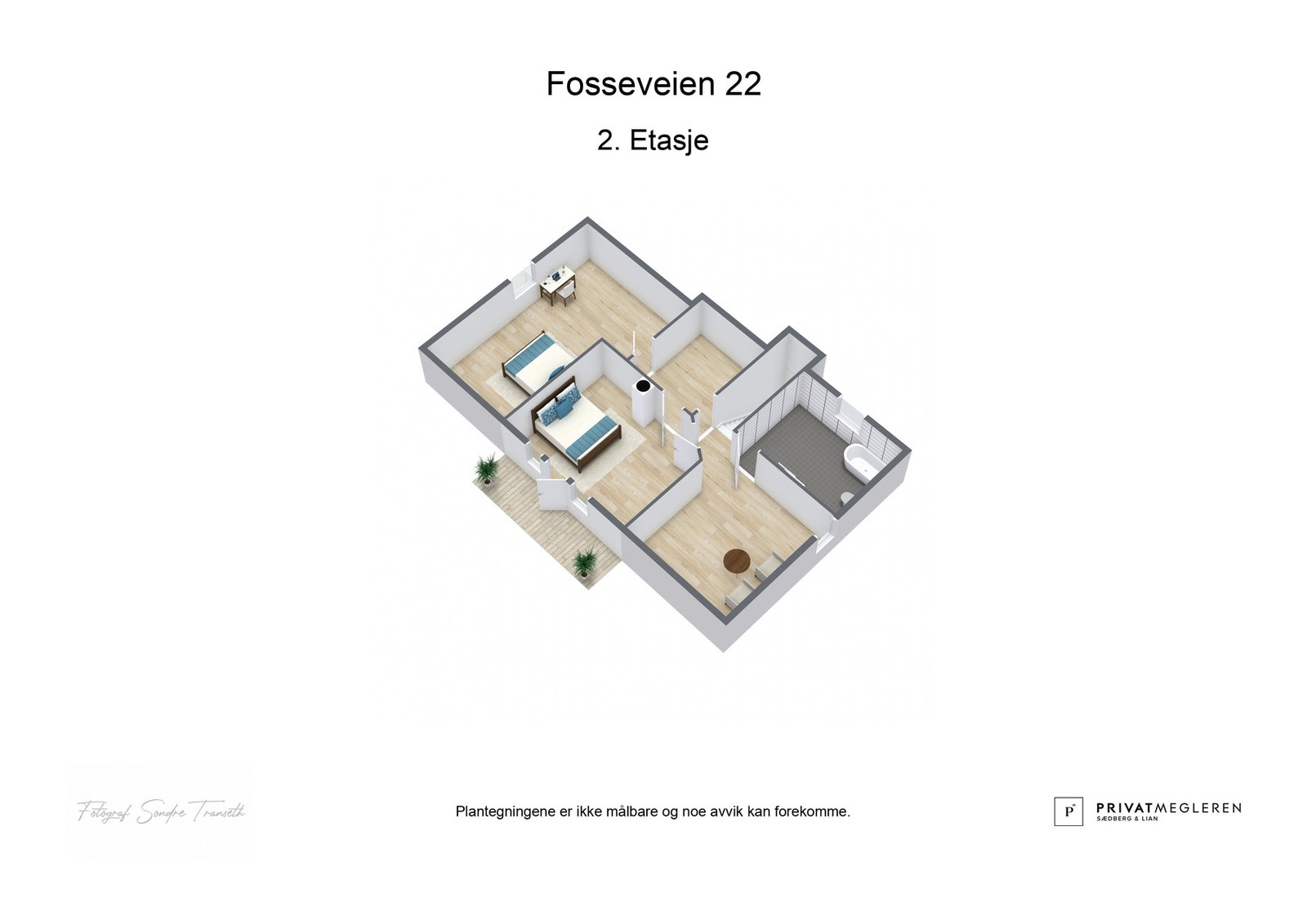 3D plantegning 2.etg. laget av fotograf Galleribilde