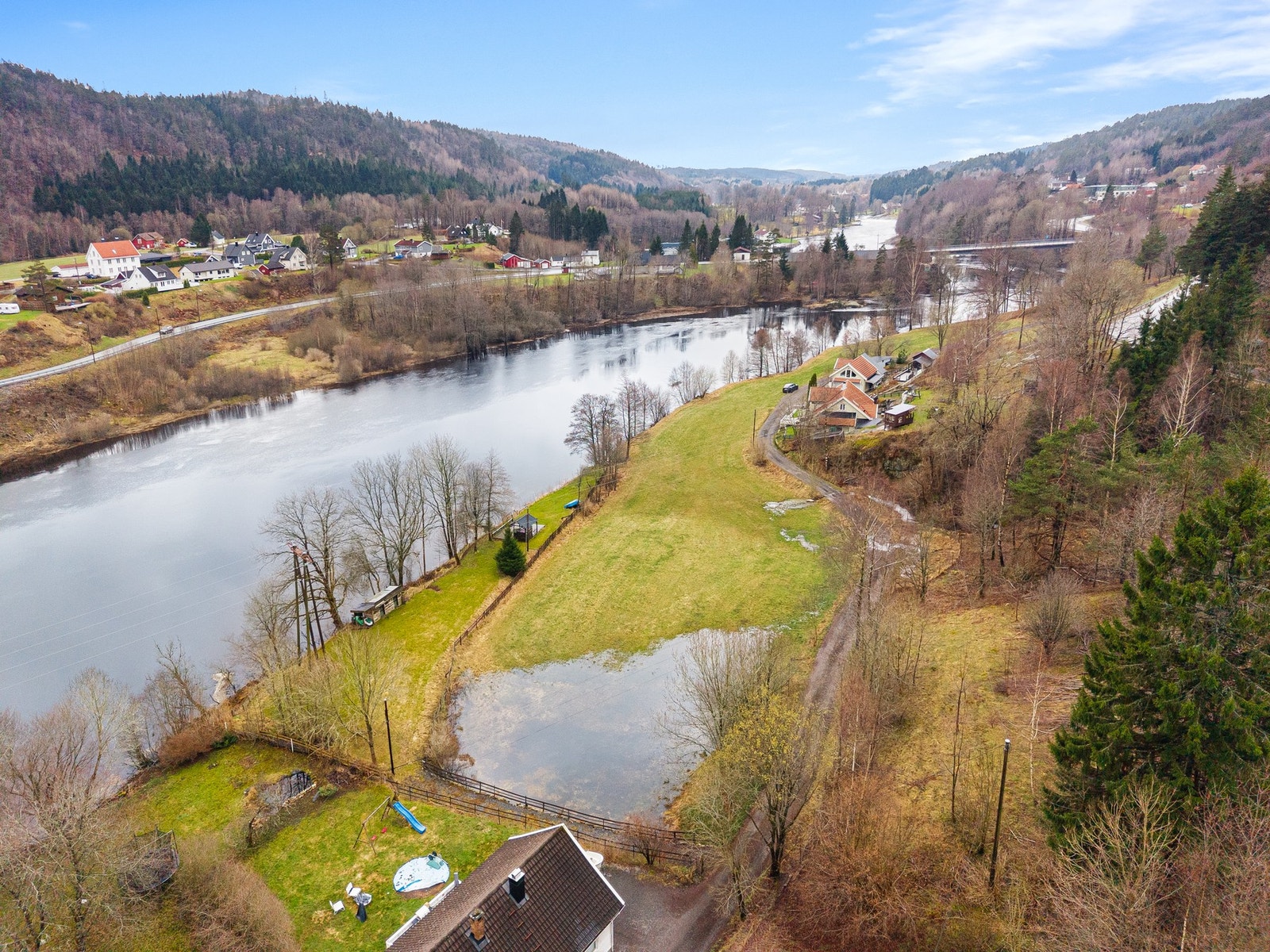 Dronebilde over området Galleribilde