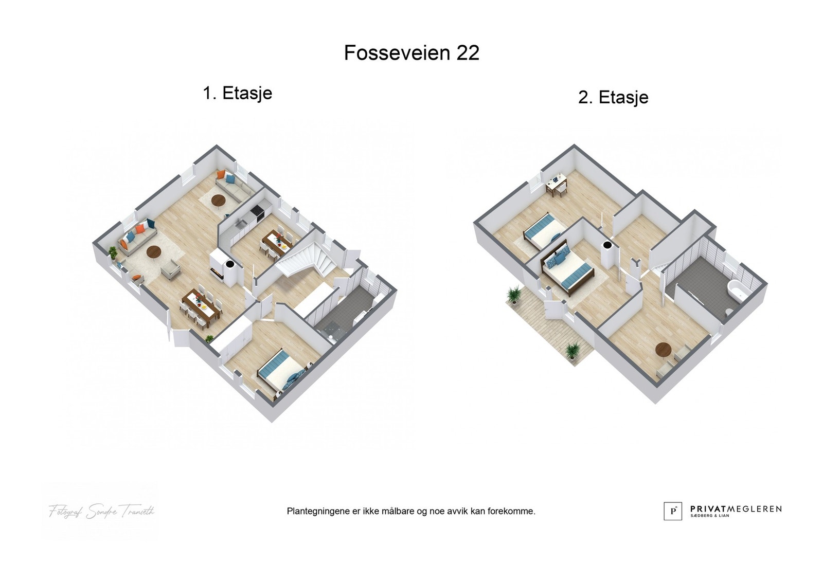 3D tegninger begge etasjer laget av fotograf Galleribilde