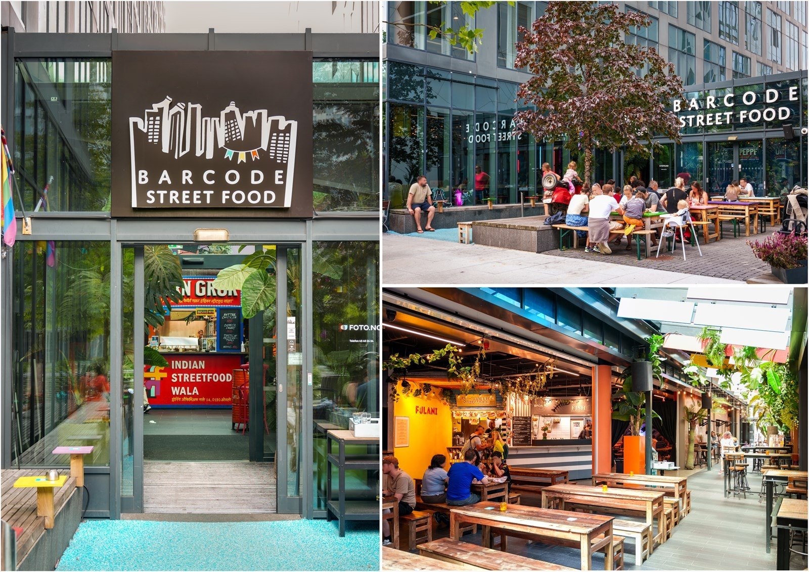 Barcode Street Food åpnet i februar 2022 hvor street food fra en rekke ulike kjøkken serveres i en uformell setning. Galleribilde