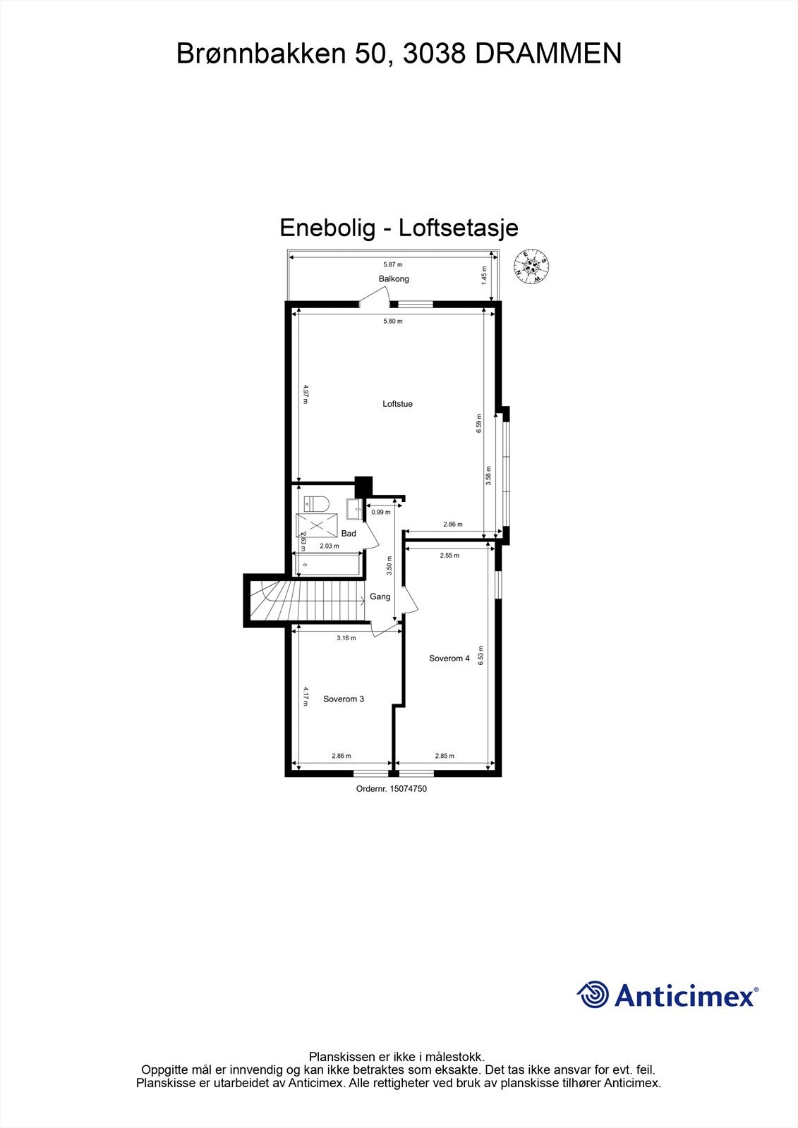 Plantegning - Loftsetasje Galleribilde