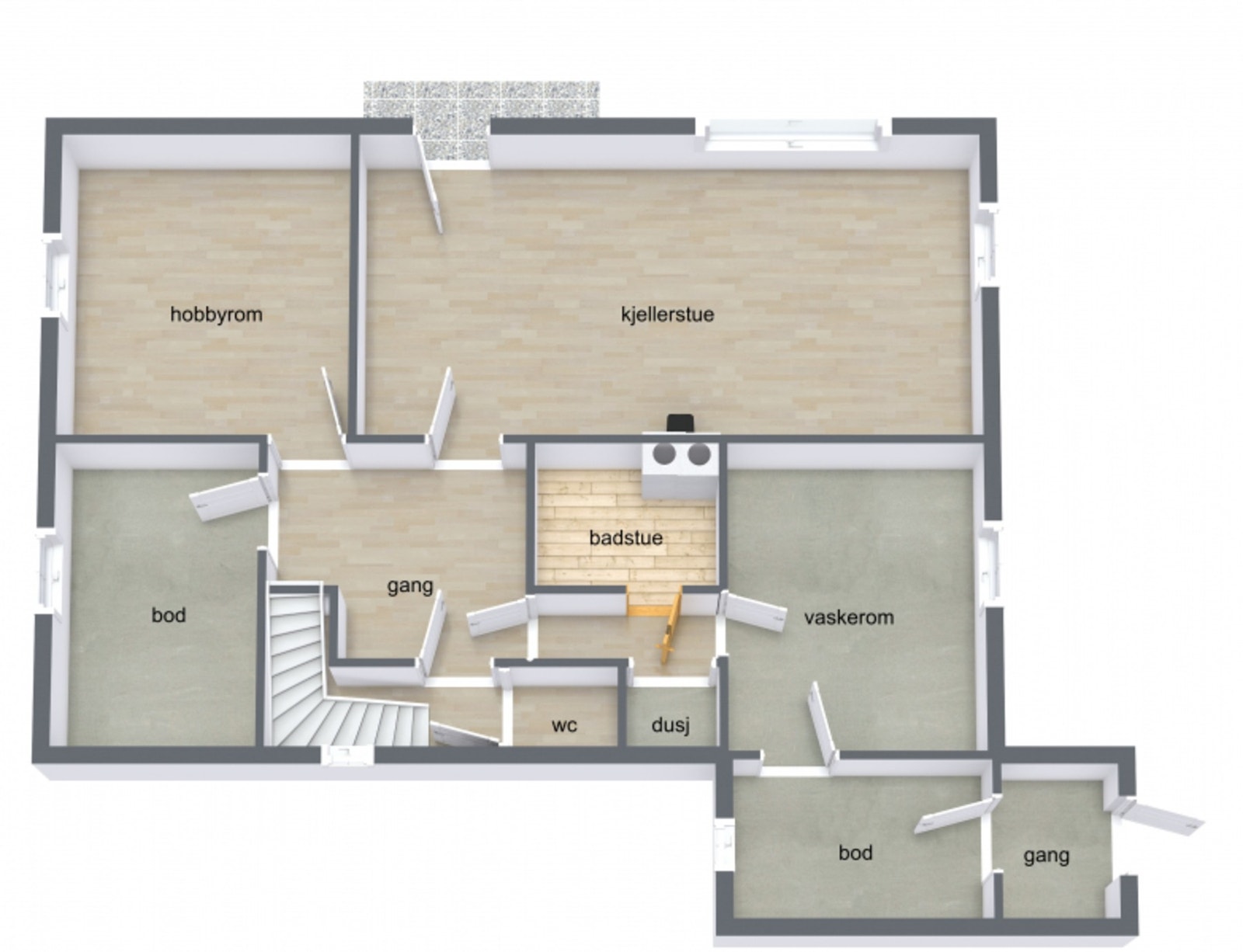 Plantegning kjeller Galleribilde