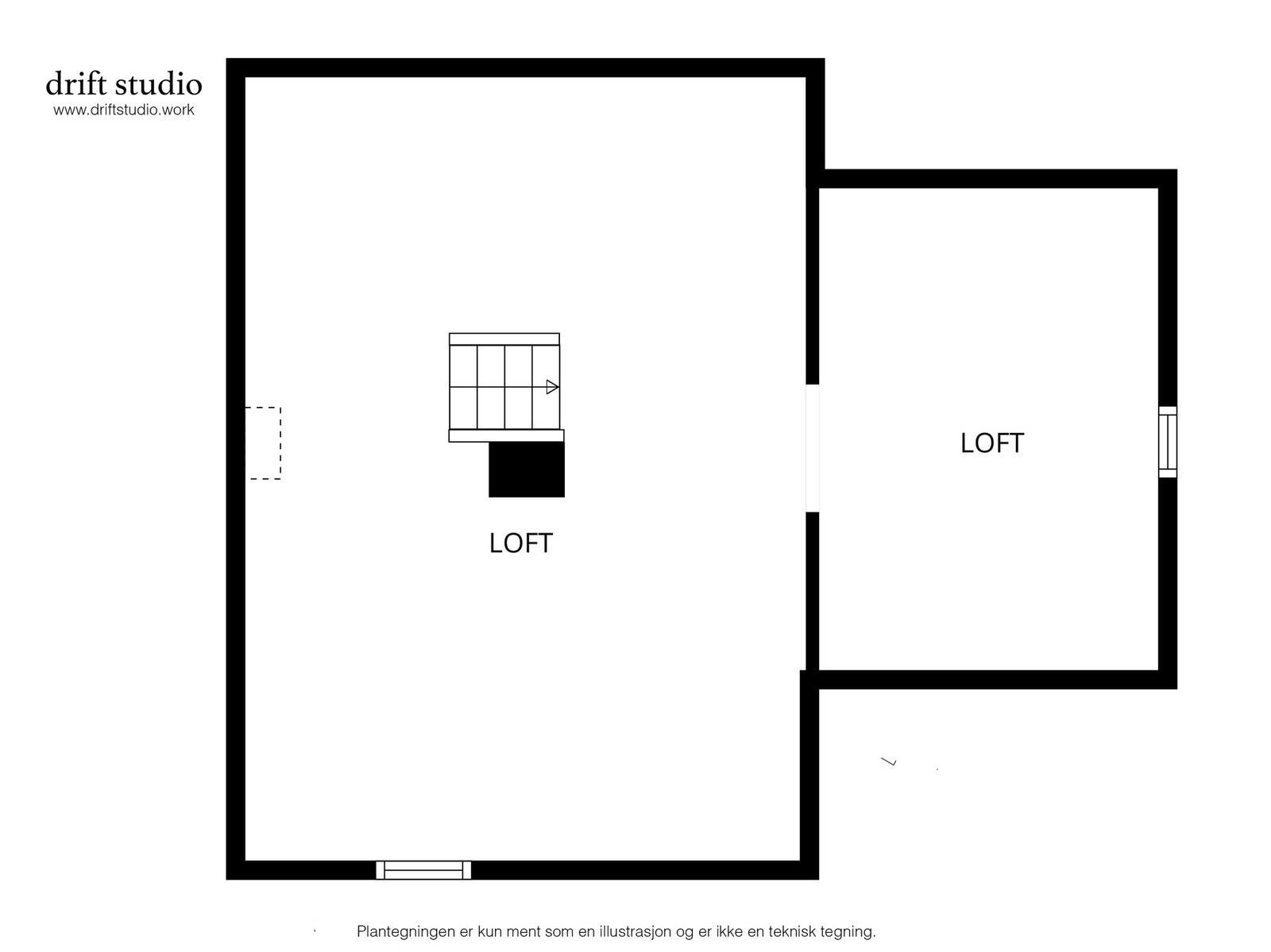 Plantegning loft. Galleribilde