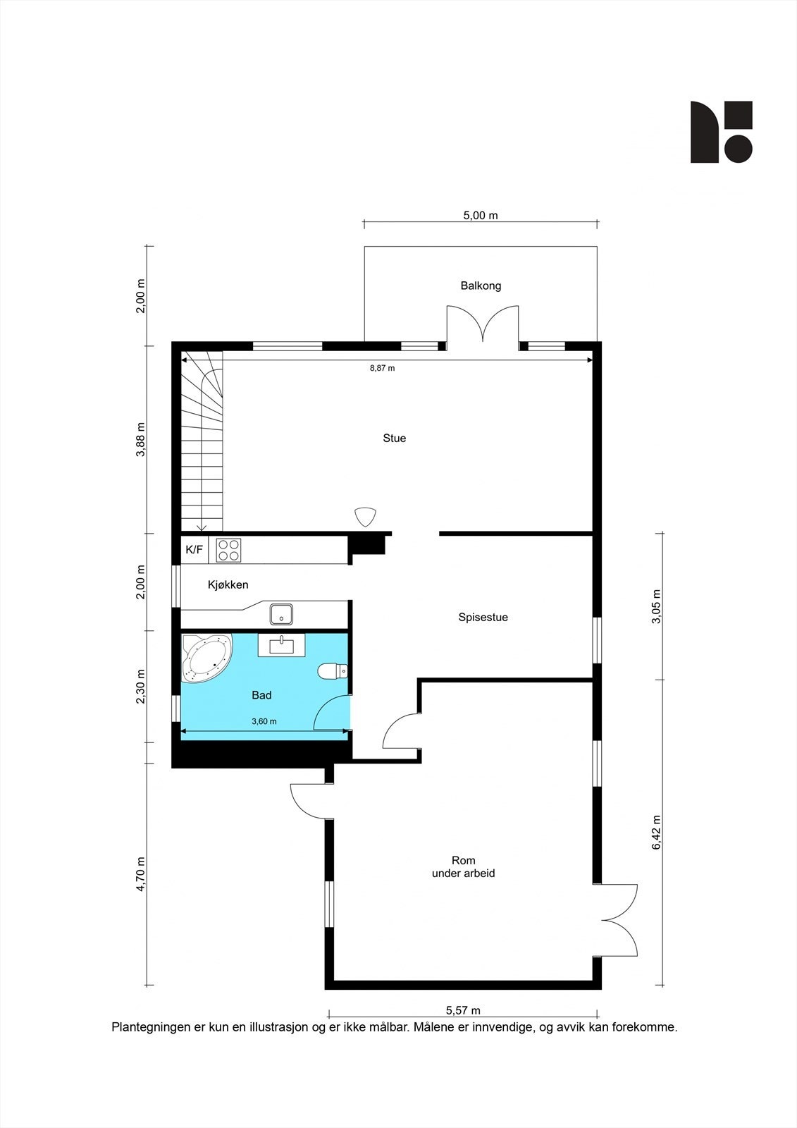 Plantegning 1. etasje. Galleribilde