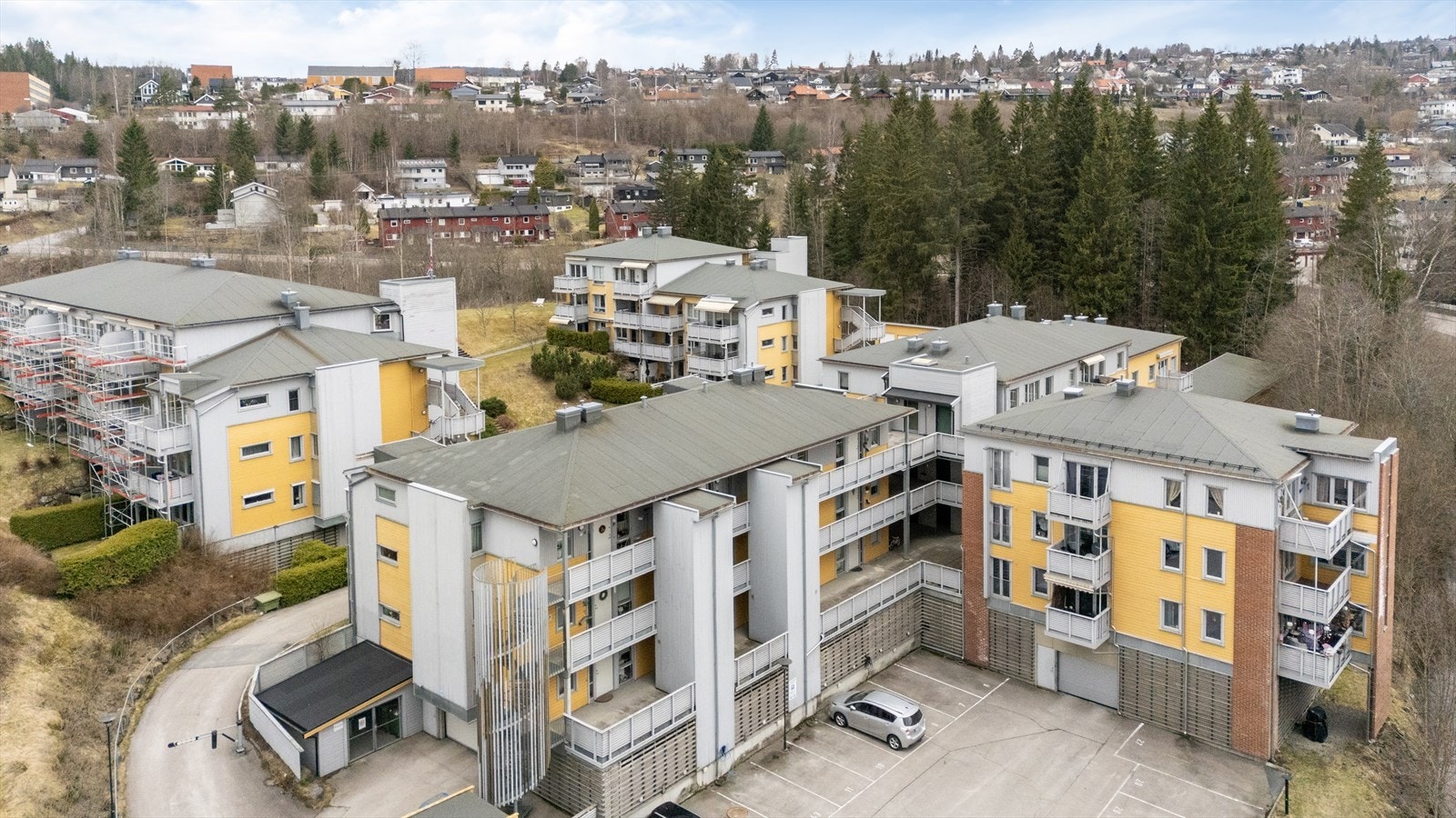 Oversikt over bebyggelsen i Kvernstua Borettslag. Galleribilde